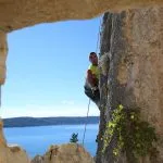 Climbing in split