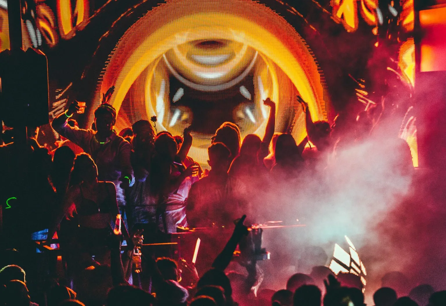 A crowd at a party in Split