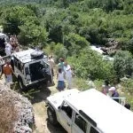 Group enjoying split s roads