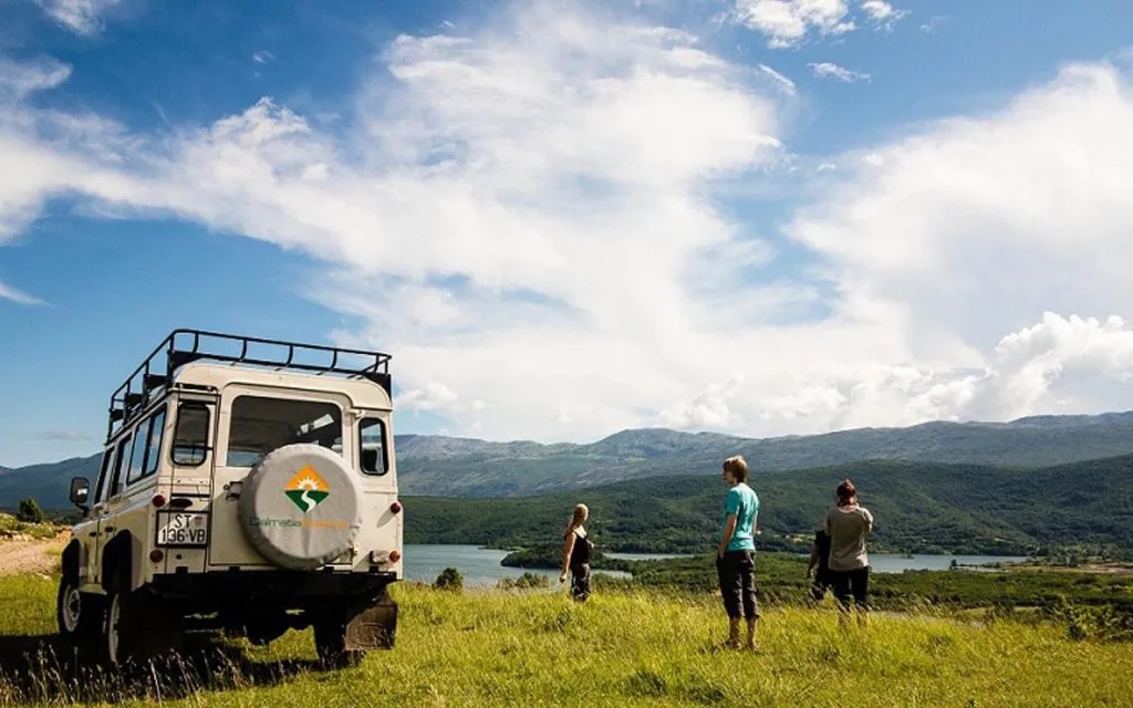 Group near truck in split