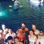 Group of friends swimming