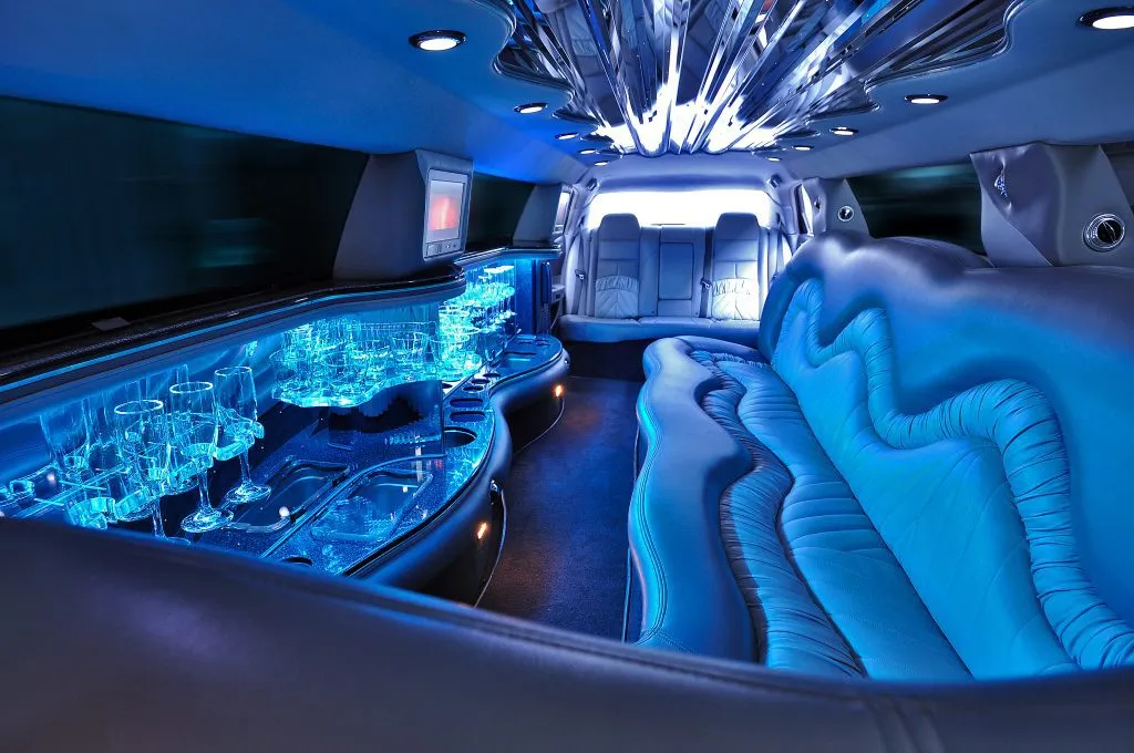Inside a limo