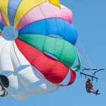 Parachute jumper in split