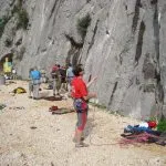 Rock climbing split