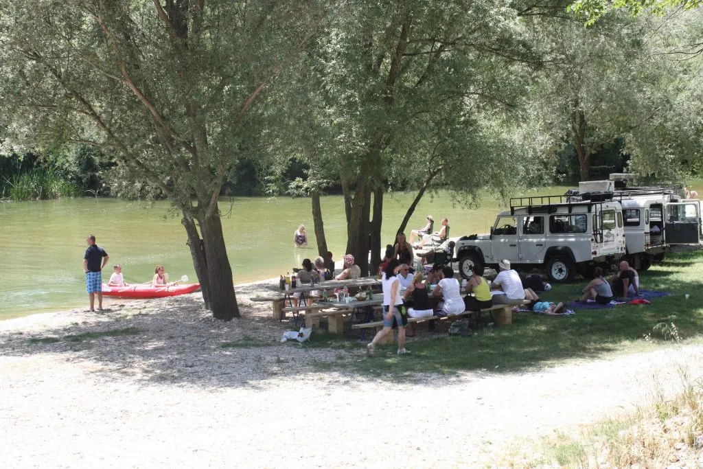 Sitting by river split stag do