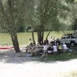 Sitting by river split stag do