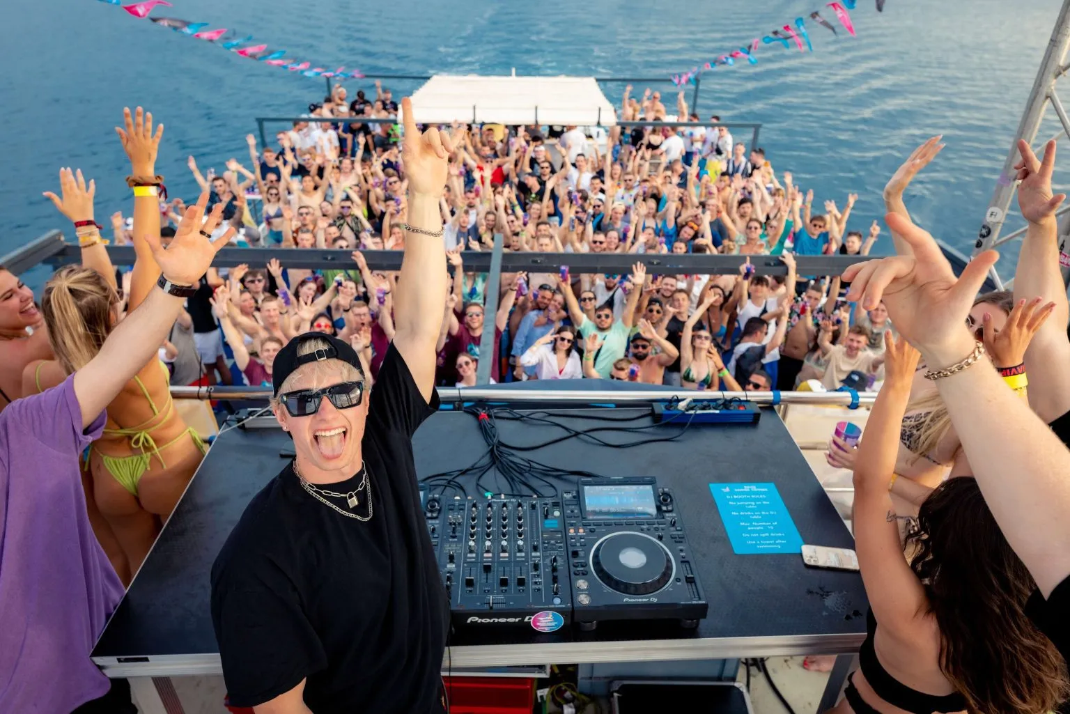 A DJ on a boat party in Split