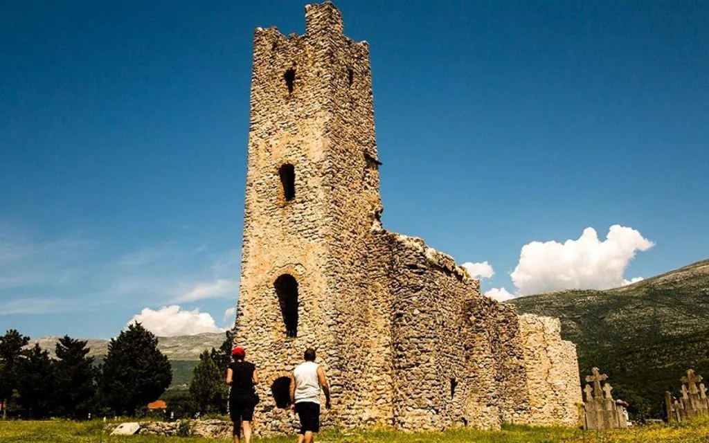 Stone tower in sunny split