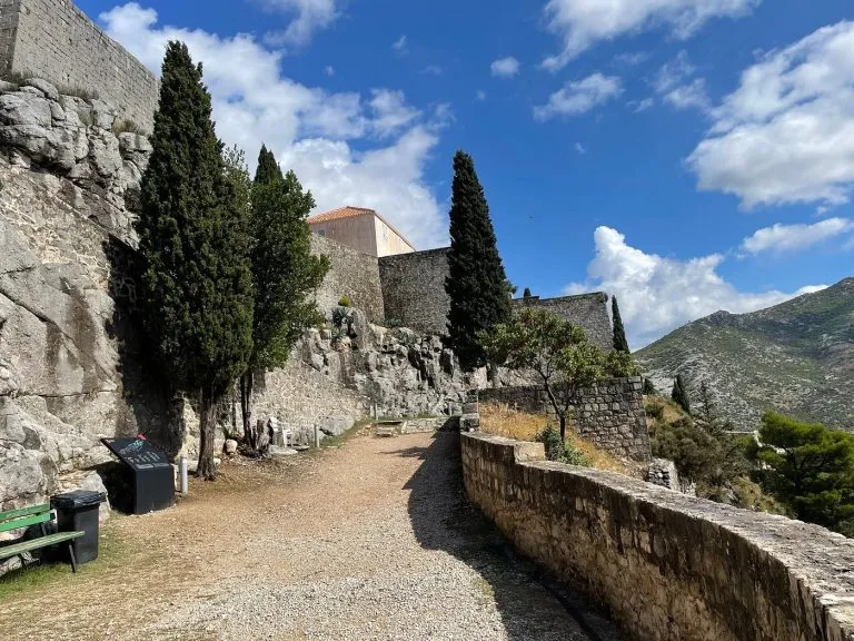 Stone wall and charming building