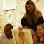 Sunny table friends split stag do