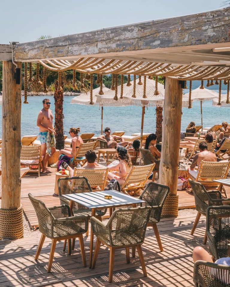 Beach bar stop on the boat trip from Split