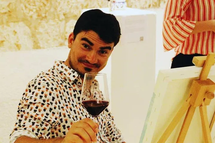 Wine glass holder at sunset