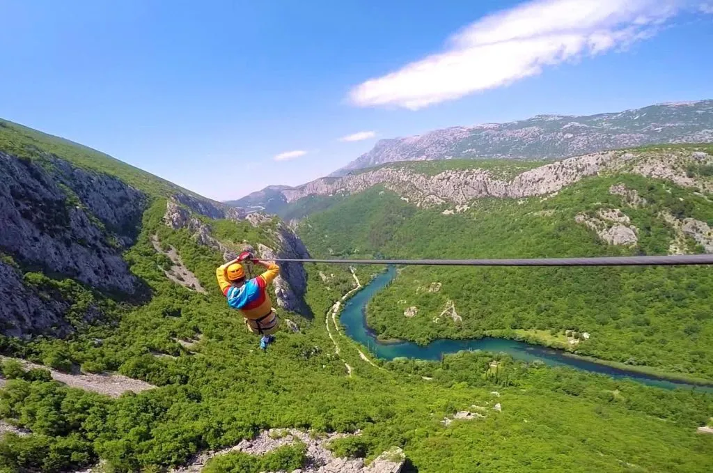 Zipline atemberaubende Ausblicke rund um Split